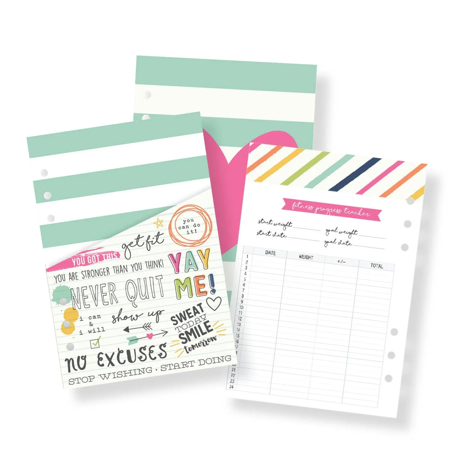 Carpe Diem Fitness A5 Planner Inserts Undated