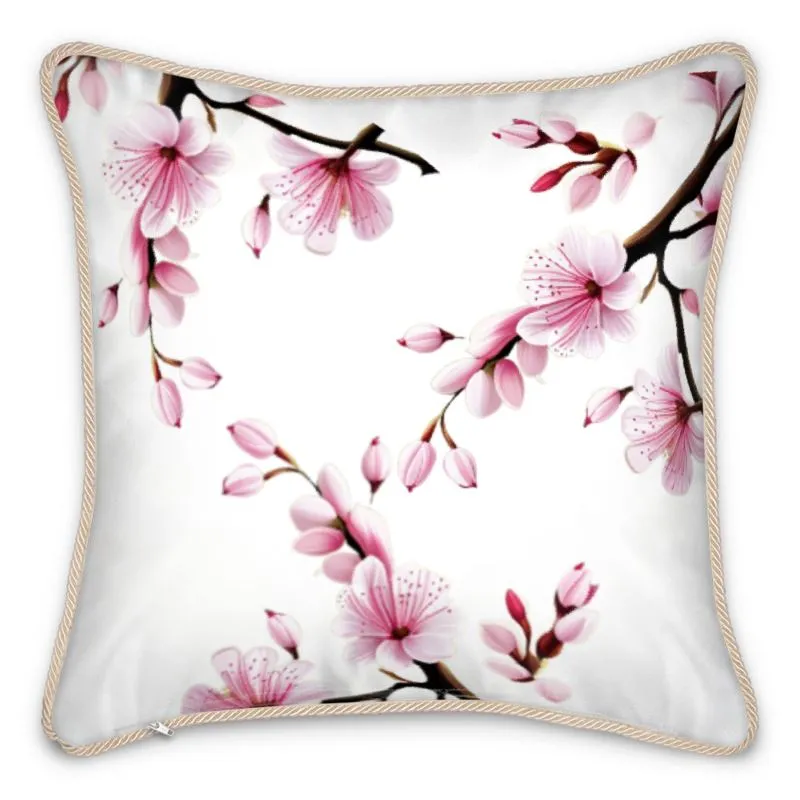 Cherry Blossom Double-Sided Silk Cushion