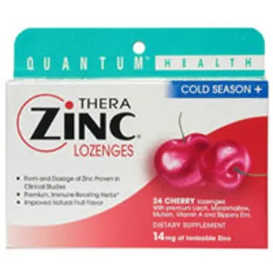 Cold Season  TheraZinc Lozenges Cherry 24 Loz By Quantum Health