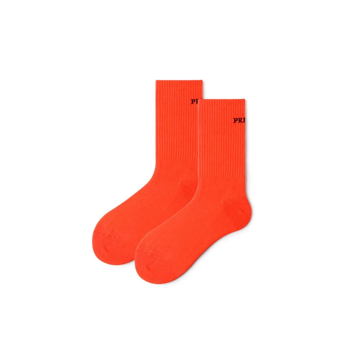 Color Boost All-season Women Orange Fitness Crew Socks