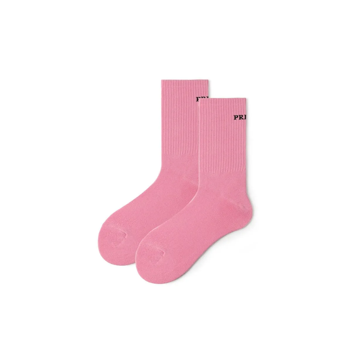 Color Boost All-season Women Pink Fitness Crew Socks