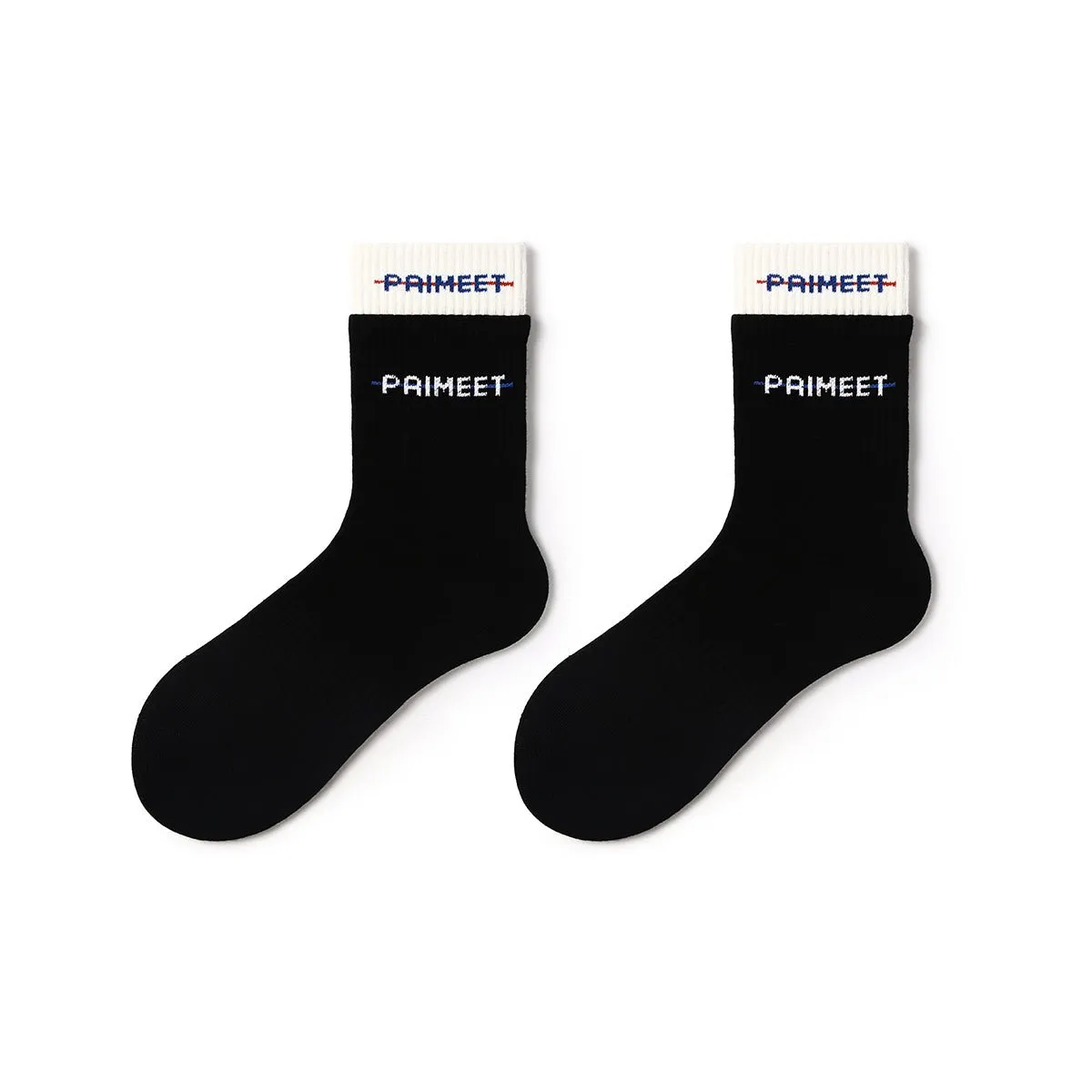 Color Contrast All-season Unisex 5pcs Crew Socks Set