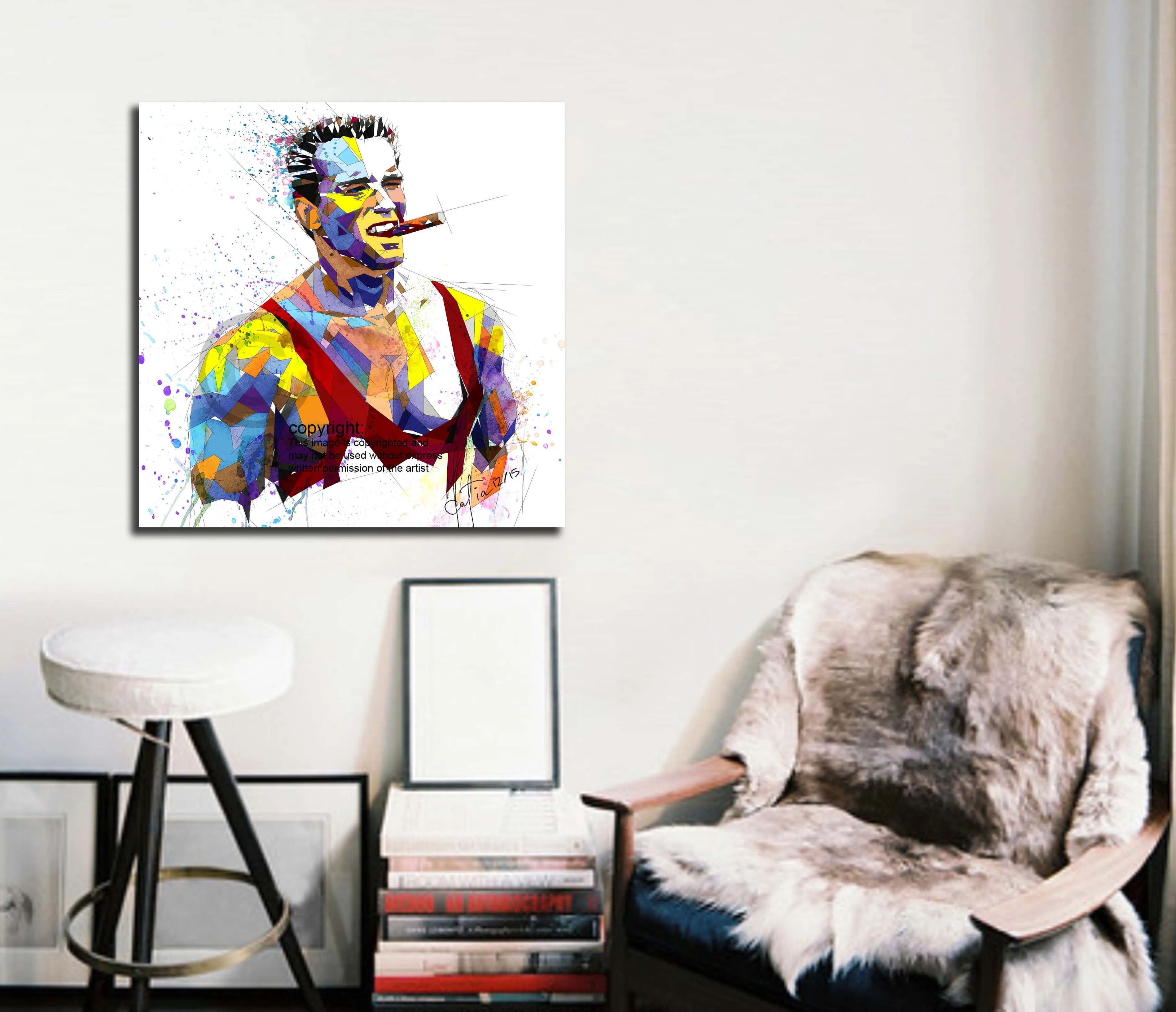 Contemporary Bodybuilding Canvas Art Inspired by Arnold Schwarzenegger // MOV-AS01