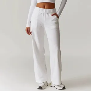 Cotton High Waist Loose Straight-Leg Joggers