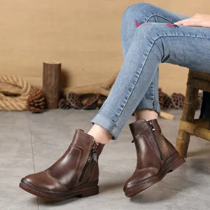 Cow Leather Women Short Boots | Gift Shoes