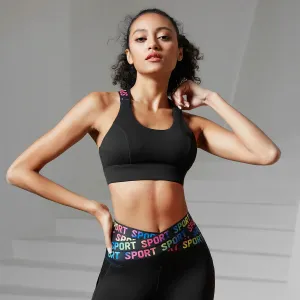 Cross Back Yoga Brassiere Women Push Up Shockproof Fitness Gym Sports Bra