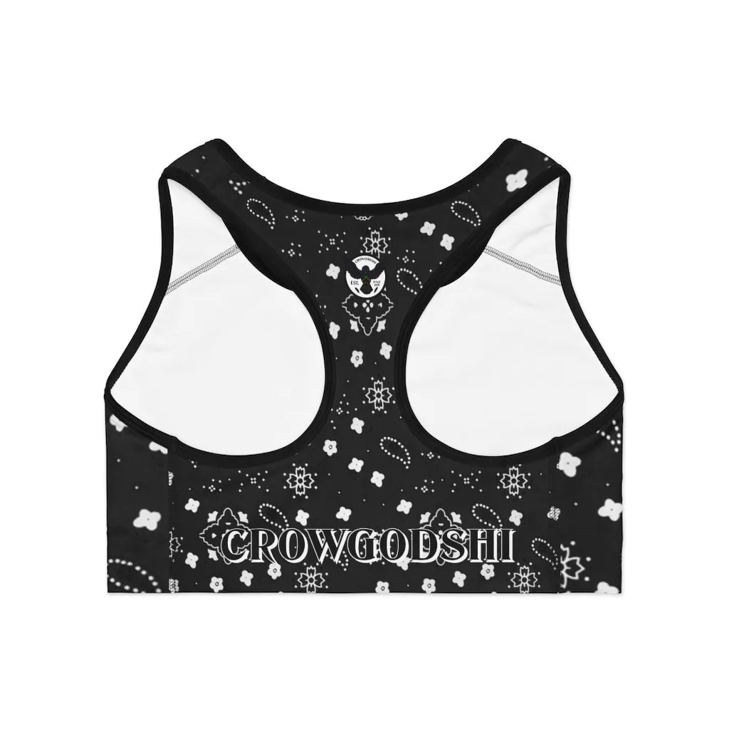 Crowgodshi Designer Black Colors Sports Bra