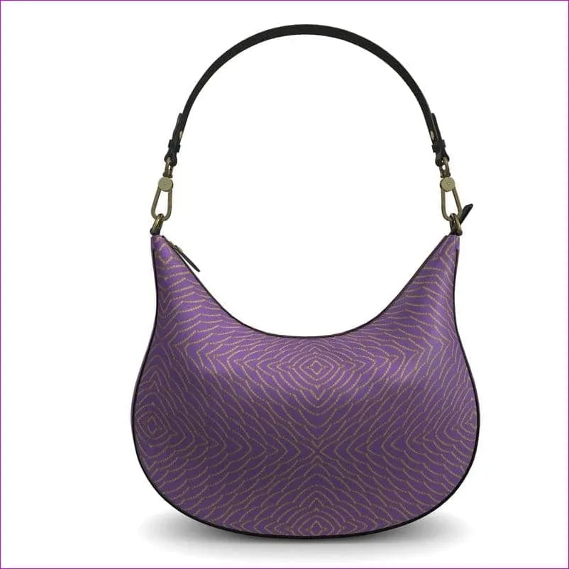 Diamond Chained Luxury Leather Curve Hobo Bag