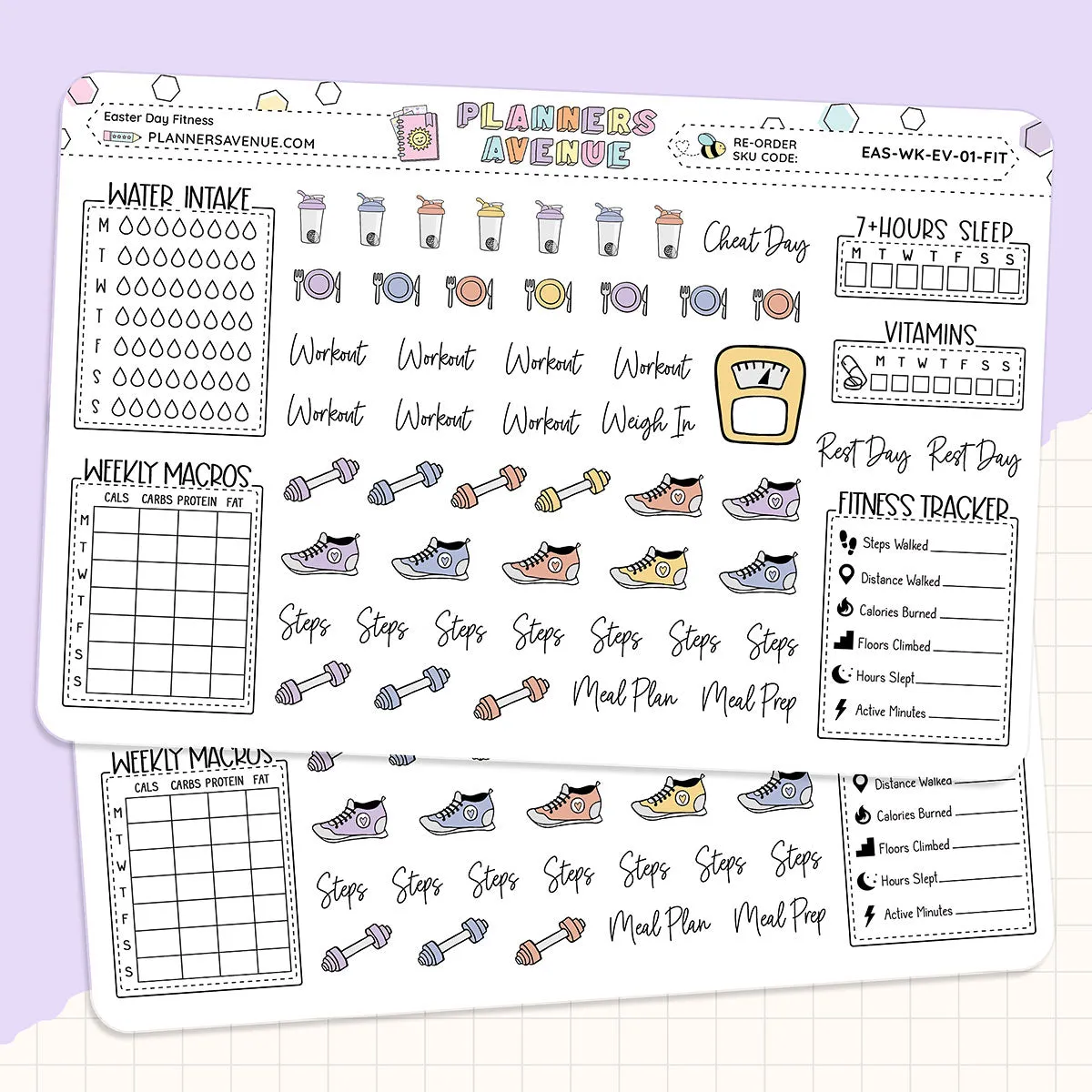 Easter Day Fitness Planner Stickers