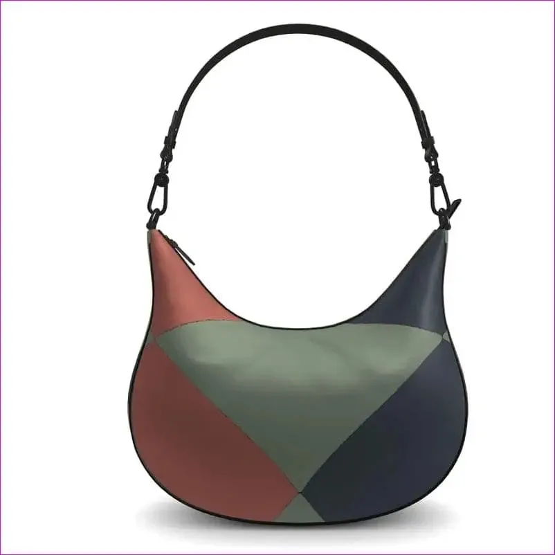 Eclectic Designer Leather Curve Hobo Bag