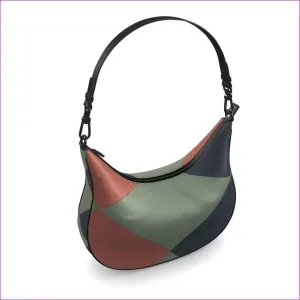 Eclectic Designer Leather Curve Hobo Bag