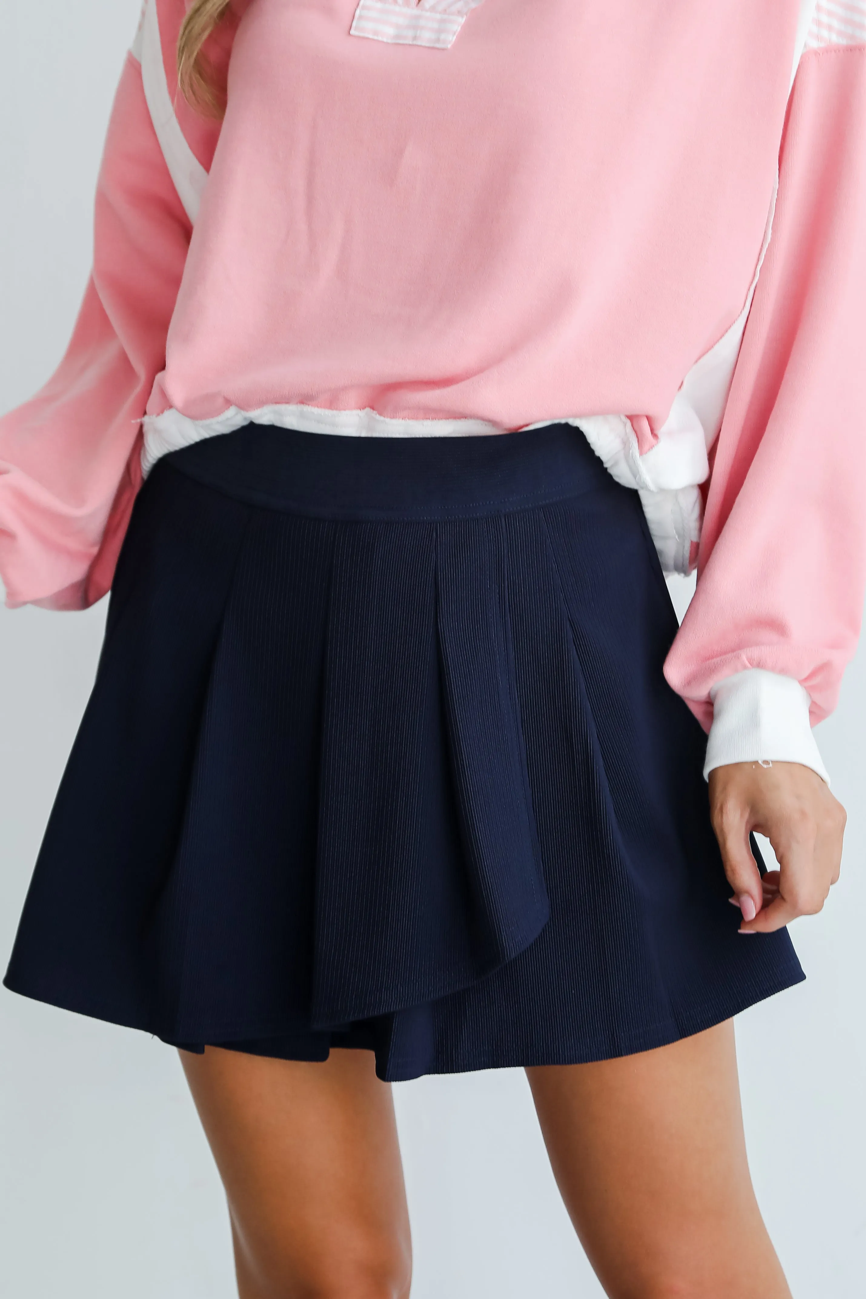 FINAL SALE - Get The Look Navy Pleated Skort