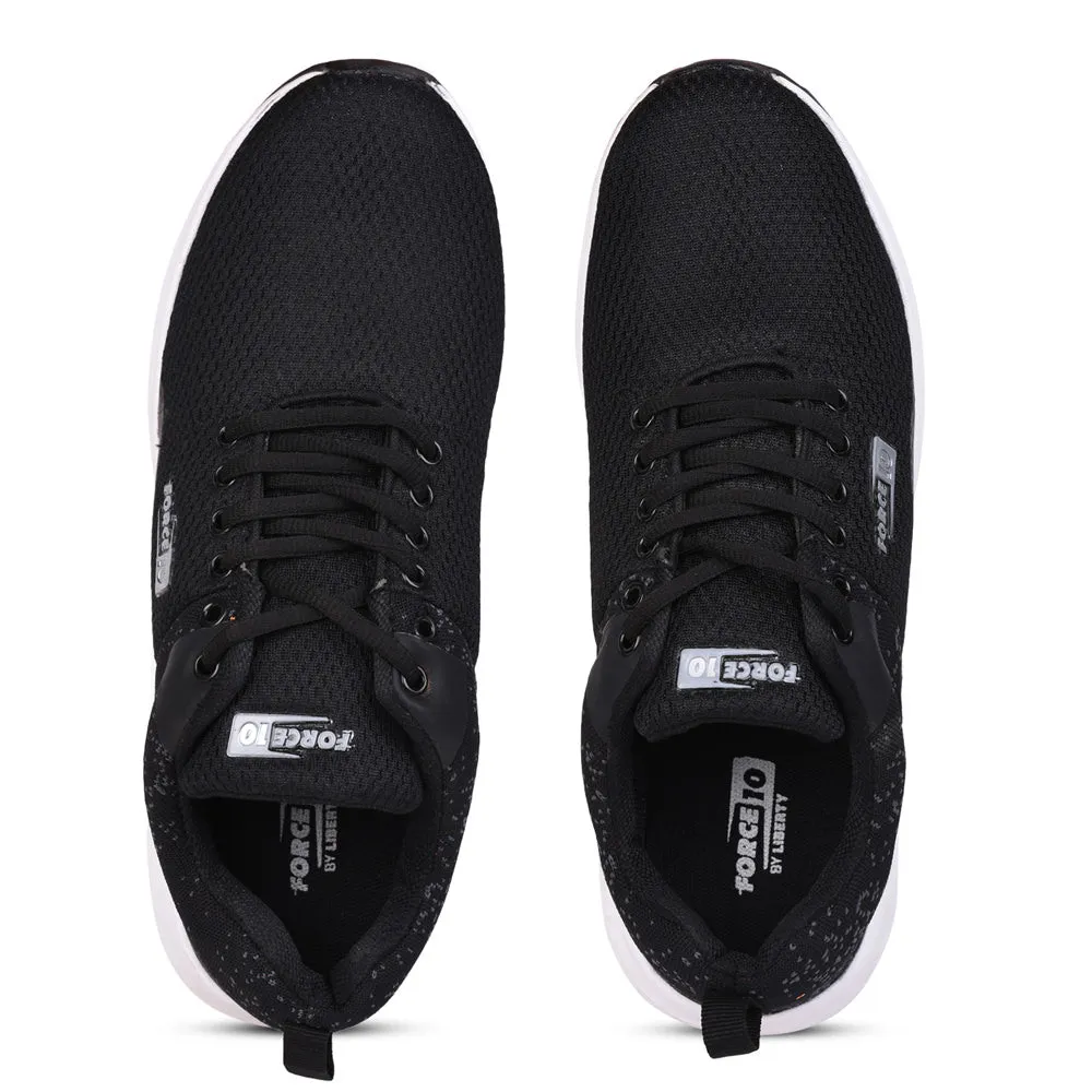 Force 10 Men Black Sports Running Shoes(BARNES)