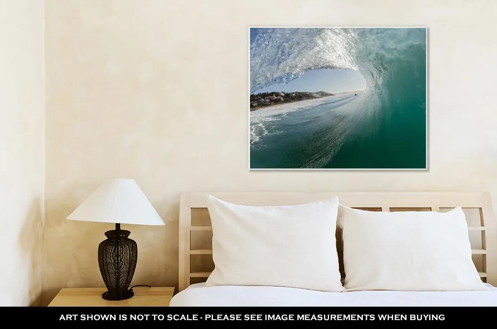 Gallery Wrapped Canvas, Ocean Wave Blue Hollow