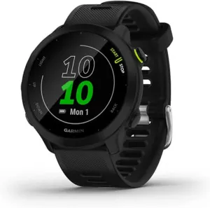 Garmin Forerunner 55, GPS Running Watch, Black, Sunlight Visible Display