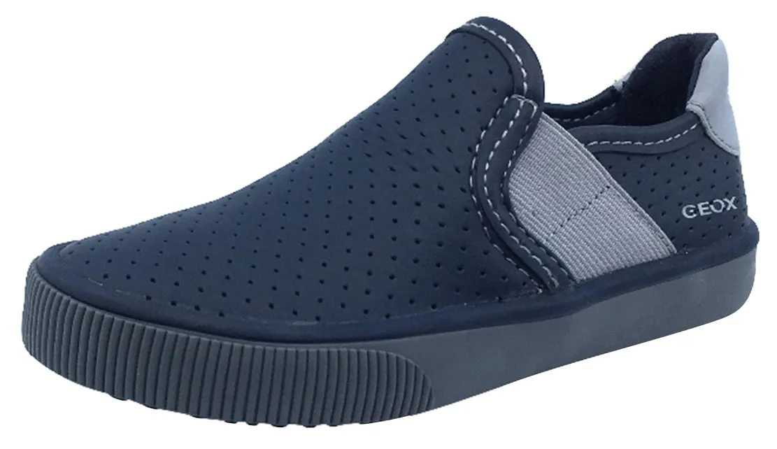 GEOX Boy's Kilwi Slip-On Sneaker Tennis Shoes, Navy/Grey