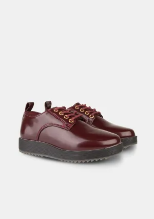 Girl's Wine Blucher Shoes