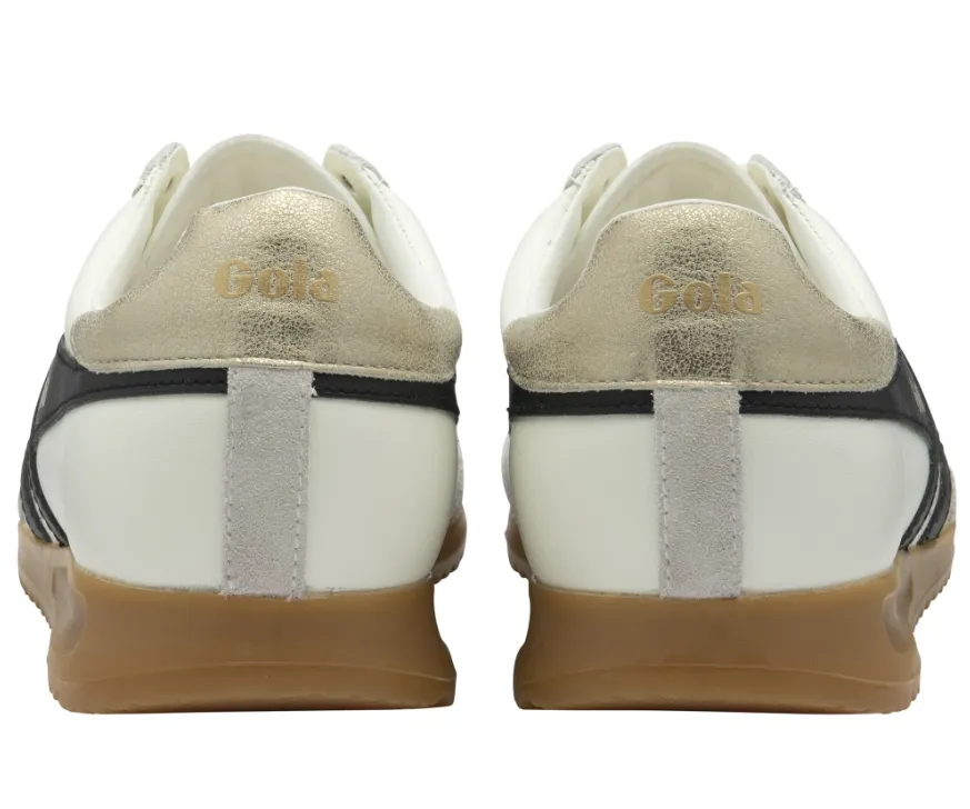 Gola Classics Women's Torpedo Leather Sneakers Off White/Black/Gold