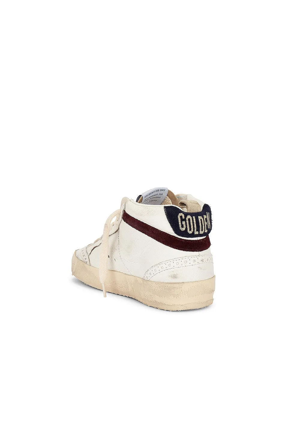 Golden Goose Mid Star Sneaker in White, Silver, Wine, & Medieval Blue