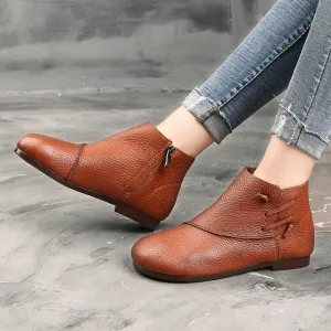 Handmade Leather Retro Casual Soft Bottom Ankle Boots | Gift Shoes