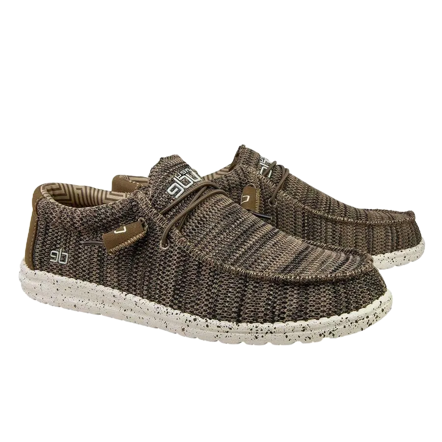 Hey Dude Men's Wally Sox Brown Shoes 110351500