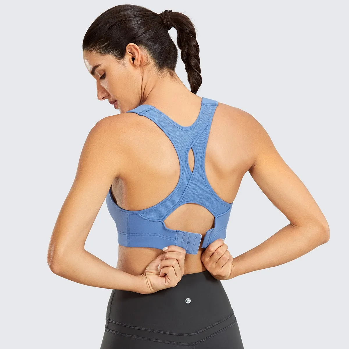 High Impact Lightly Padded Full Coverage Wireless Blue Sports Bra