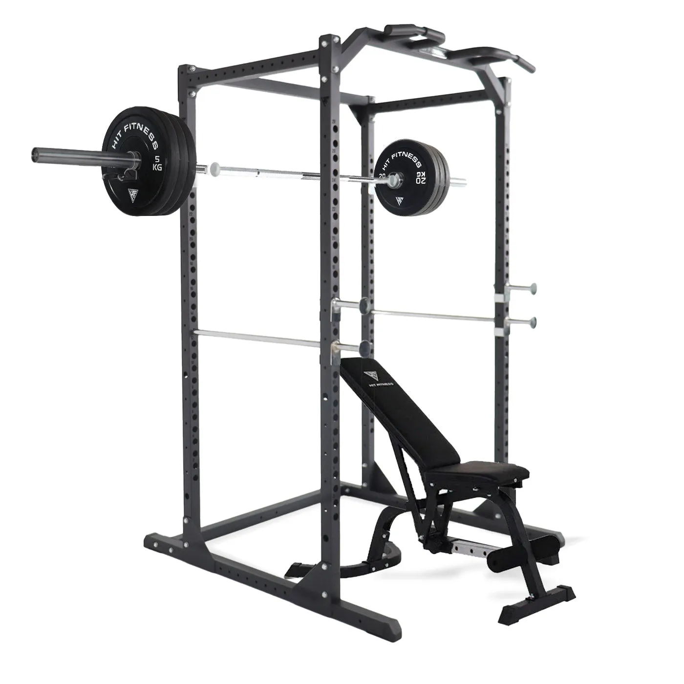 Hit Fitness Athletic Pack 120kg | Rack - Bench - Black Bumper Plates