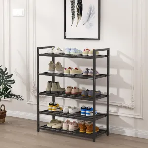 HOME CUBE 5 Layer Metal Shoe Rack for Home Shoe Storage Multipurpose Storage Shelves Shoe Stand for Chappal Slipper Sneakers Footwear Space Saving Portable Shoe Rack Kitchen Storage Rack