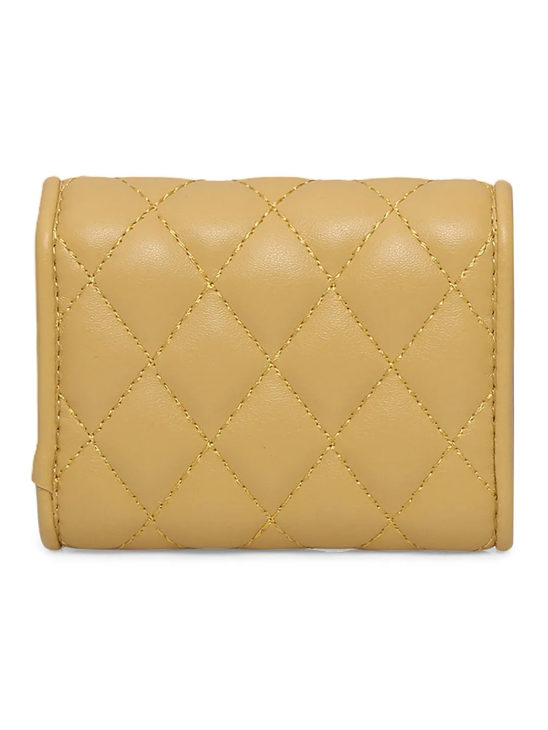 Inc.5 Women Yellow Textured Card Holder Wallet