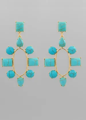 Isla Drop Earrings-Turq