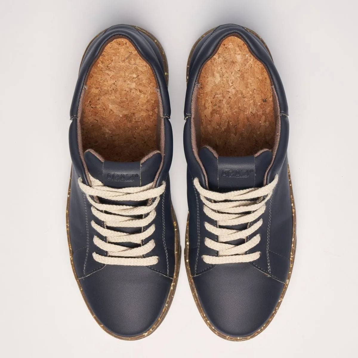 Jacob Men's Corn Leather Vegan Sneakers | Navy Blue