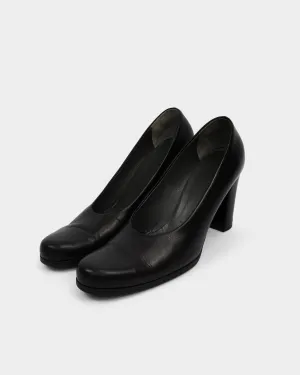 Jil Sander Black Leather Heels 2000's