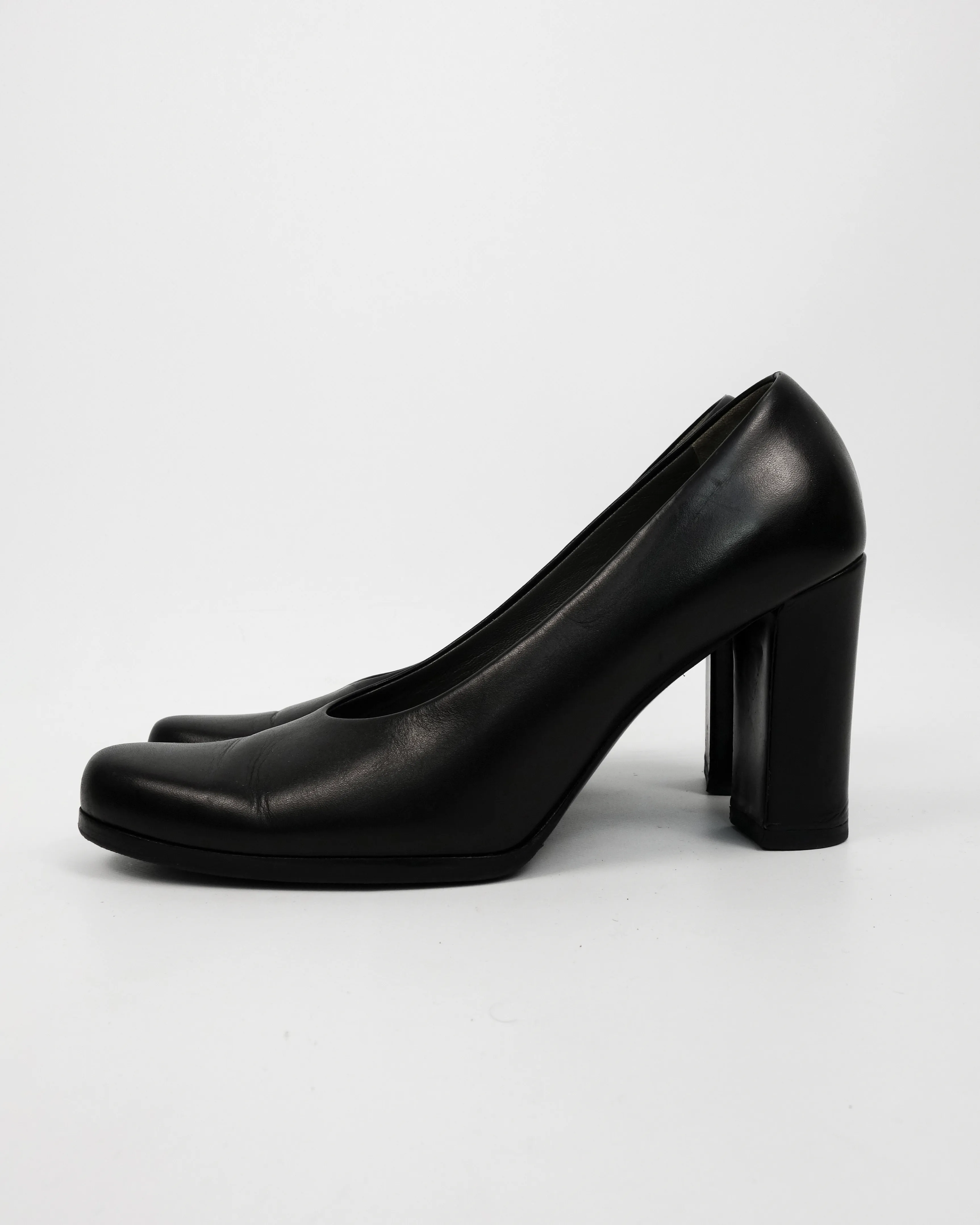 Jil Sander Black Leather Heels 2000's