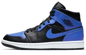 Jordan 1 Mid Hyper Royal Leather Sneakers