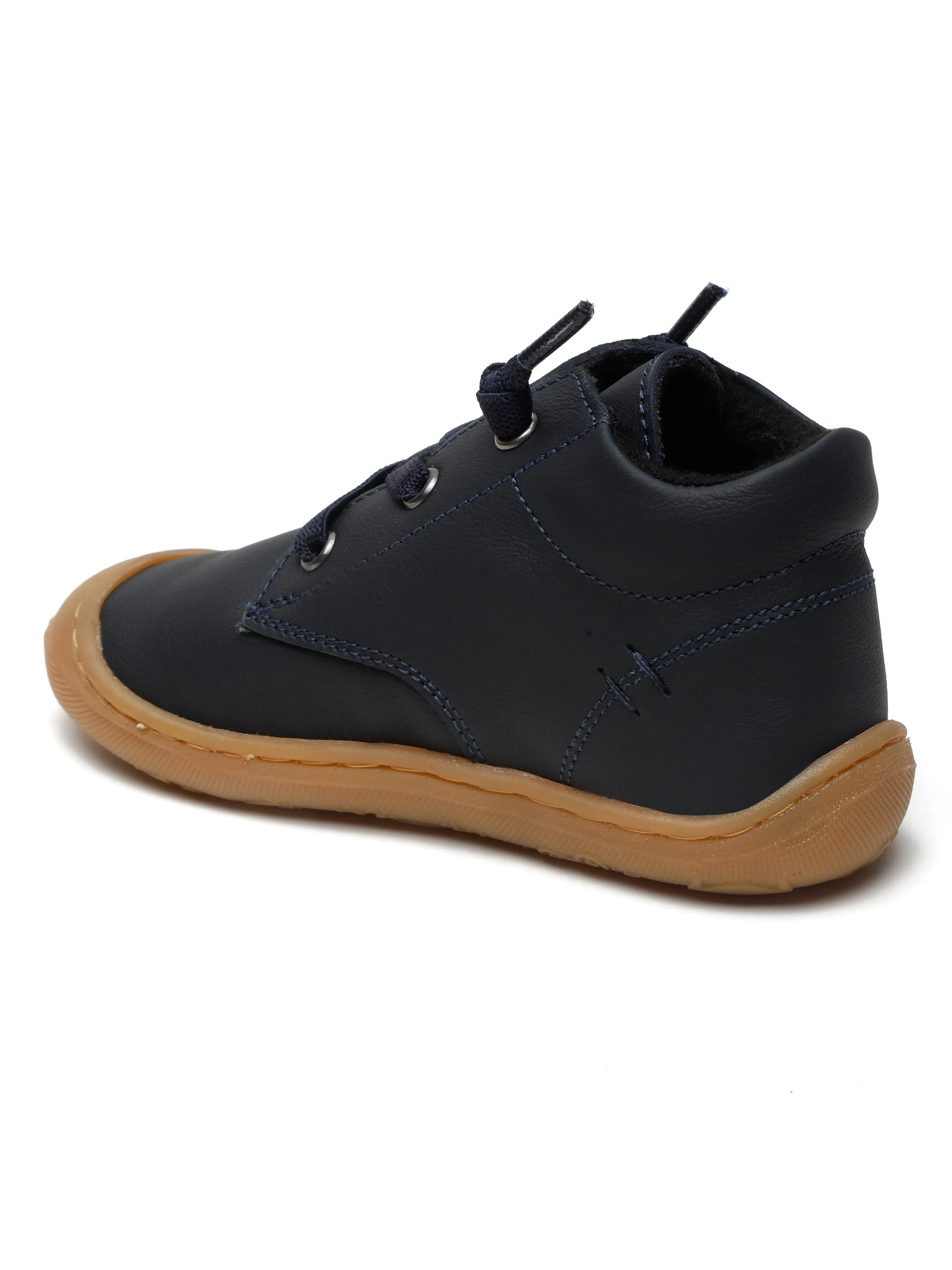 Kid's Navy Leather Comfort Insole Sneakers