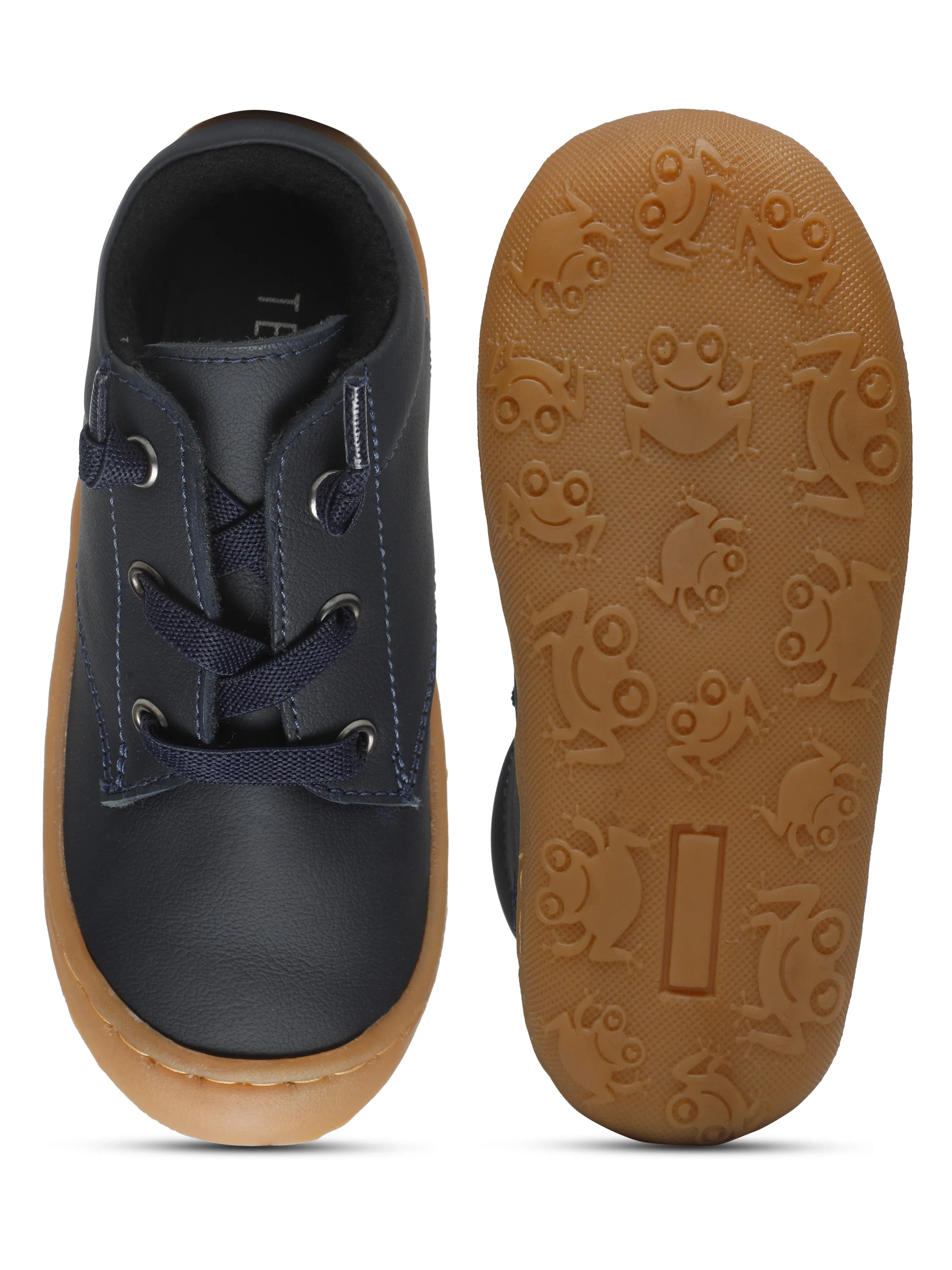 Kid's Navy Leather Comfort Insole Sneakers