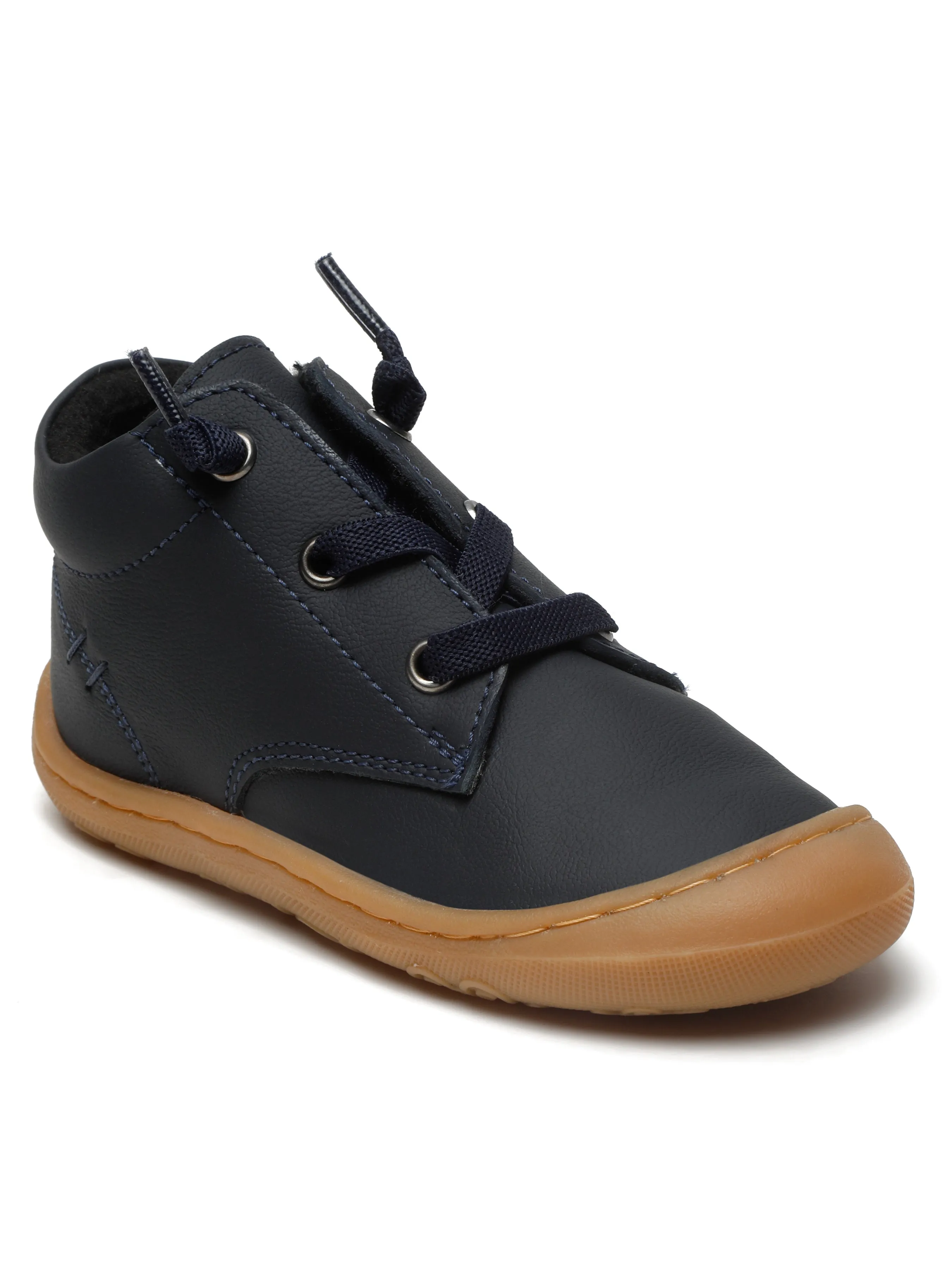 Kid's Navy Leather Comfort Insole Sneakers