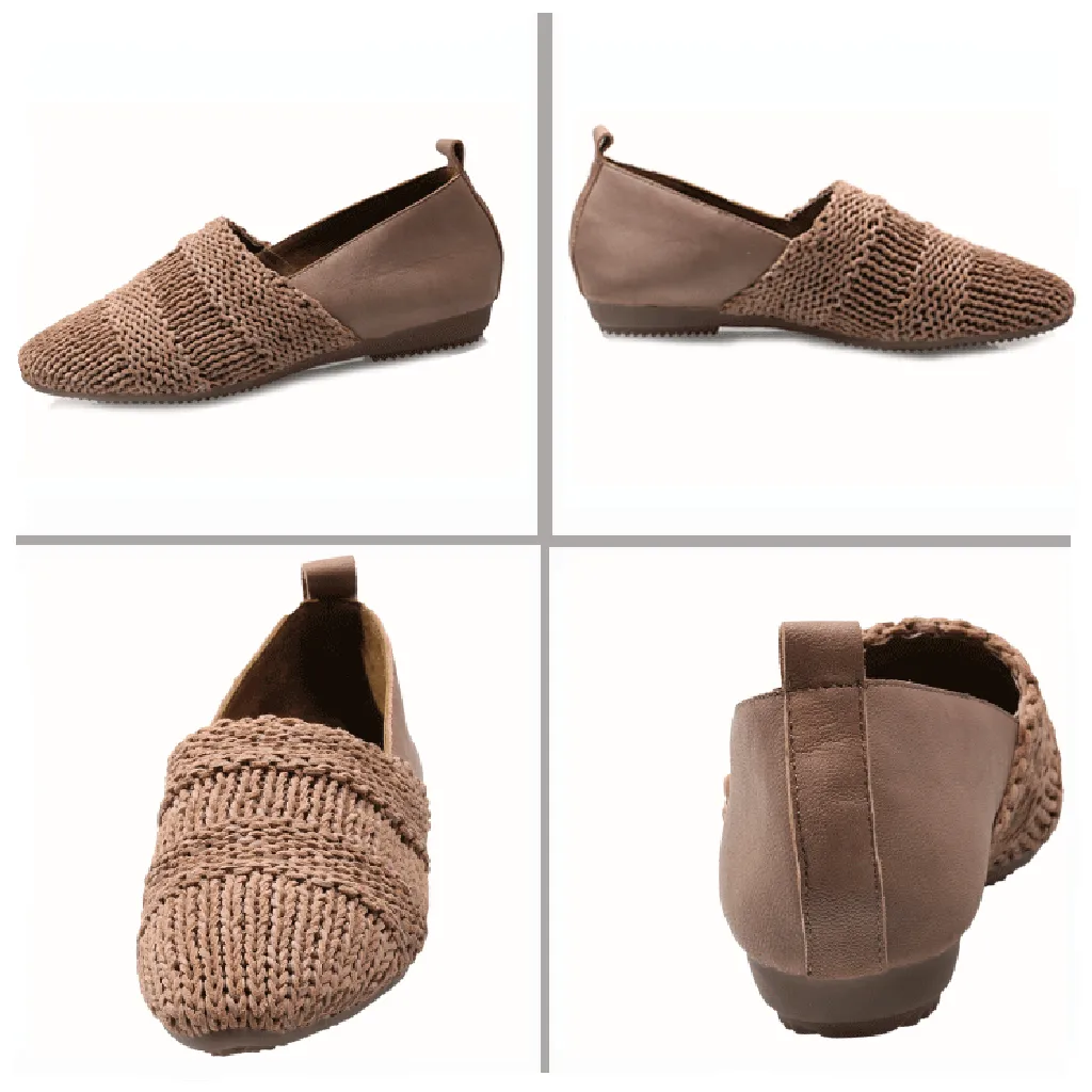 Leather Casual Flat Soft Bottom Fashion Women's Shoes | Gift Shoes