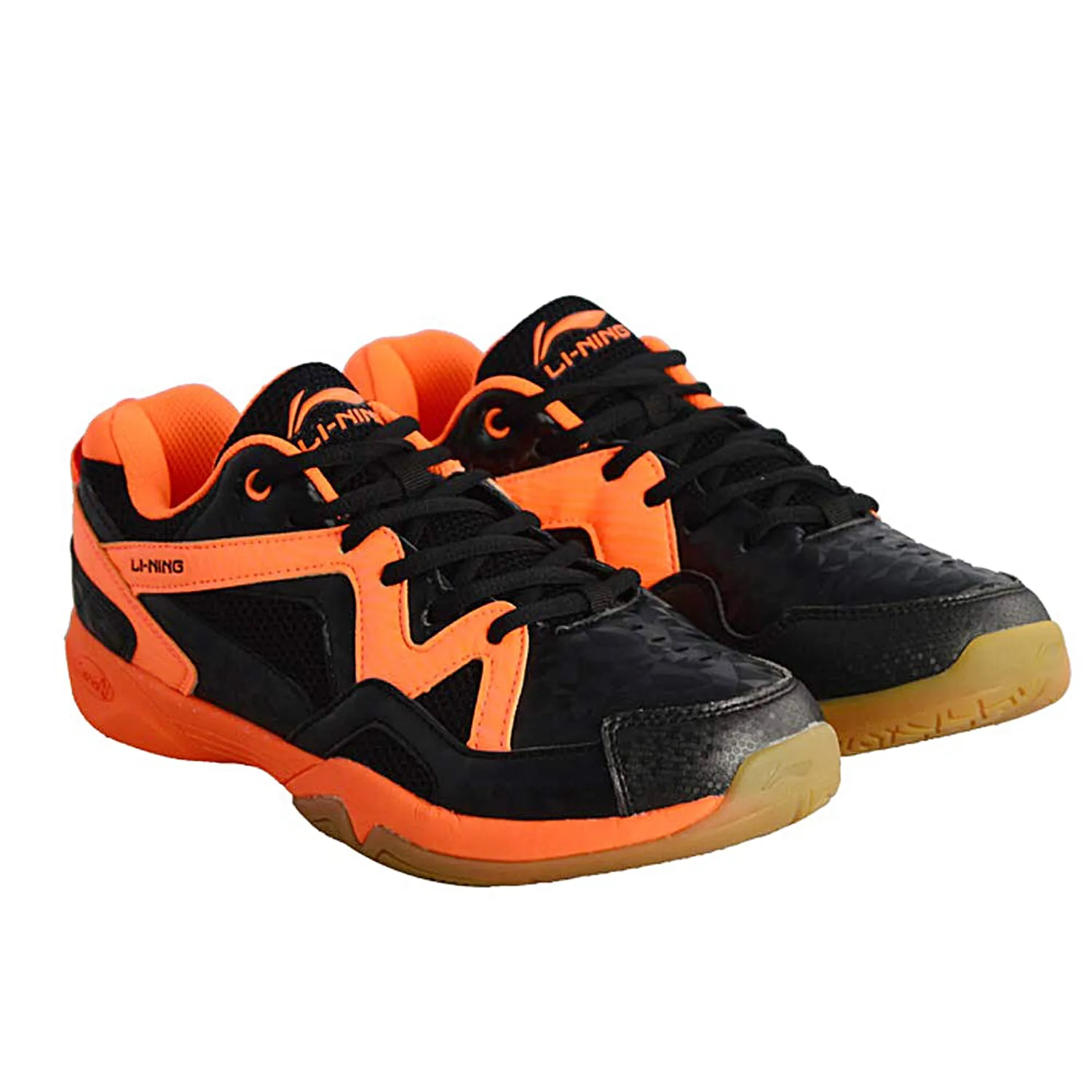 Li-Ning Nano Non Marking Badminton Court Shoes, Black/Orange -7 UK