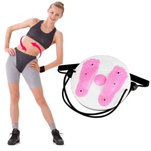 Magnet Massage Board Home Fitness Equipment Twisted Waist Disk With Drawstring, Specification: 28 x 28cm(Pink)