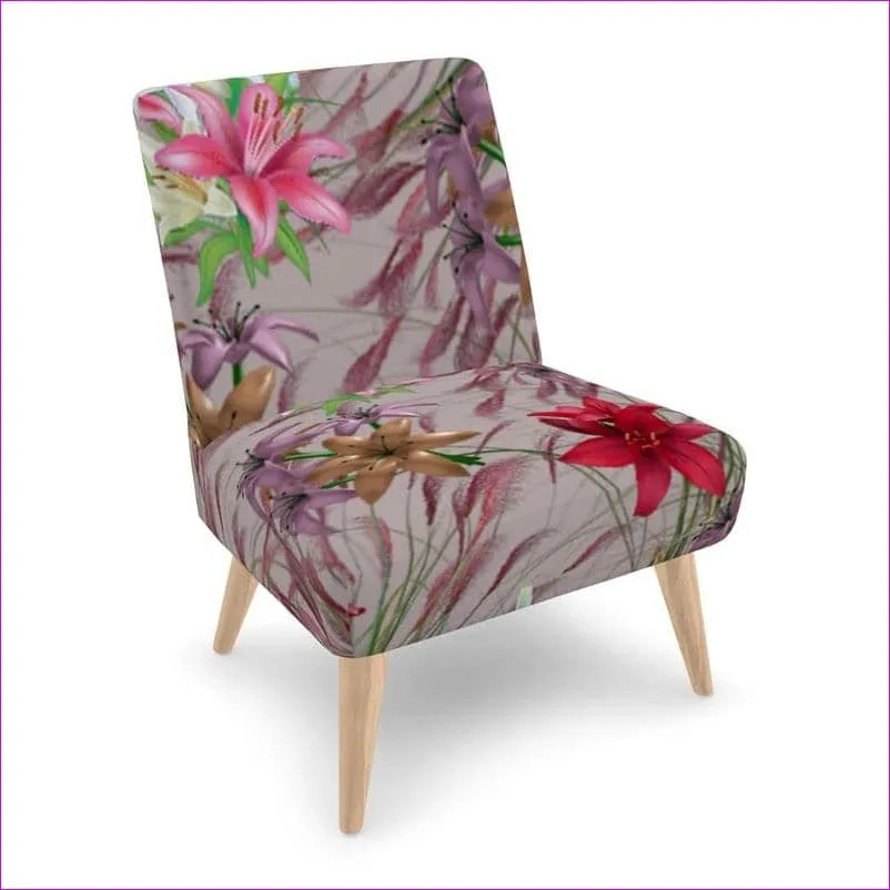 Mauve Gold Floral Occasional Chair