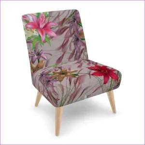 Mauve Gold Floral Occasional Chair