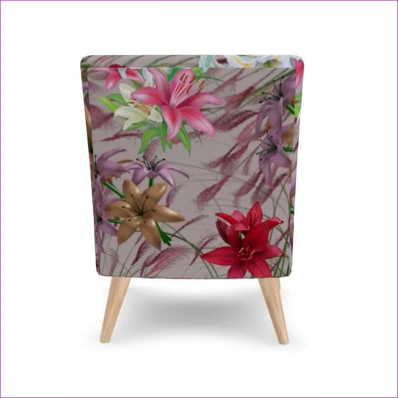 Mauve Gold Floral Occasional Chair