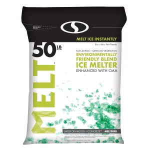 MELT 50 Lb. Resealable Bag Premium Environmentally-Friendly Blend Ice Melter w/ CMA