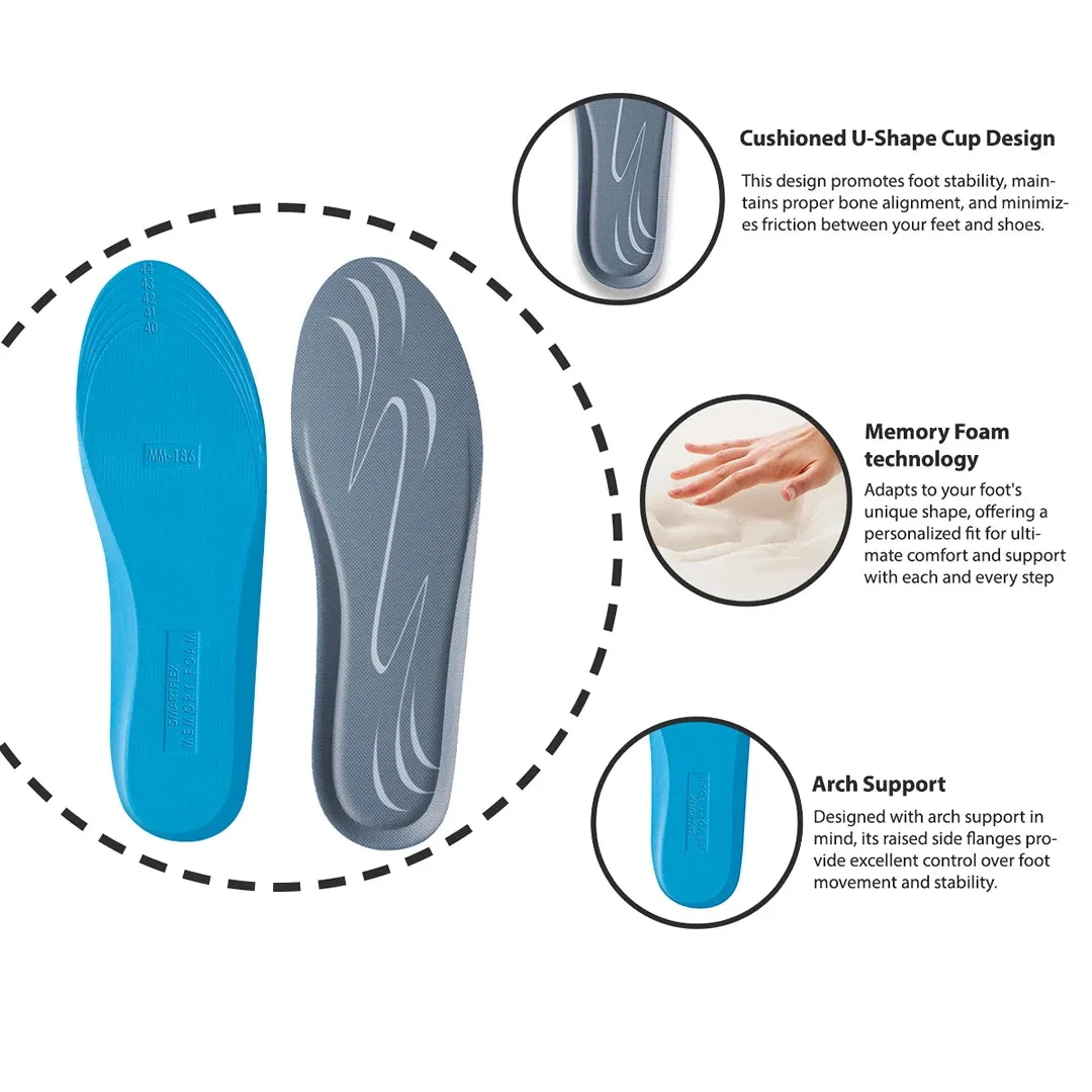 Memory Foam Insoles Cushioned Comfort Footbed