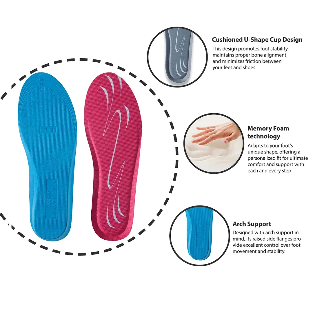 Memory Foam Insoles Cushioned Comfort Footbed