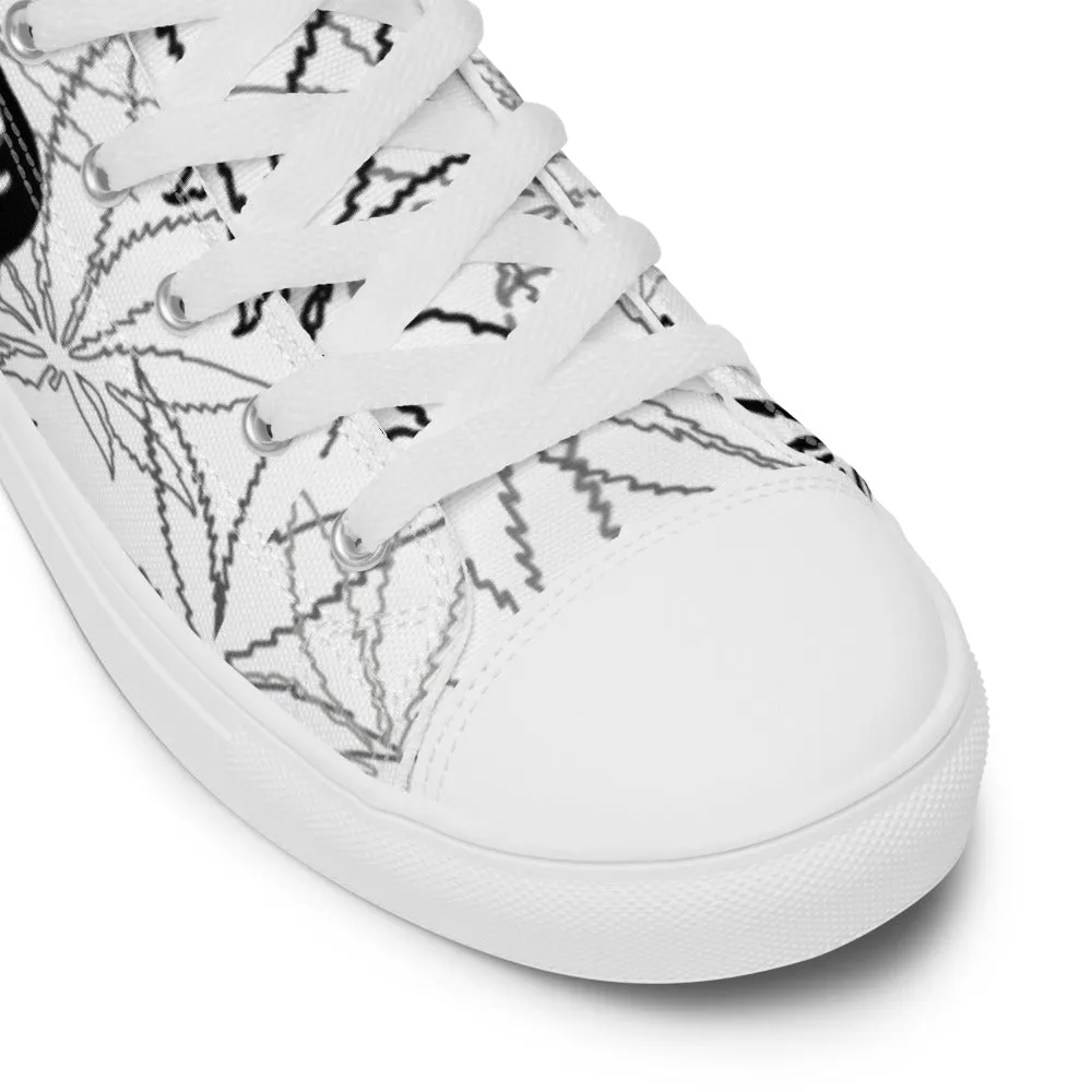 Men’s elite white leaf E4SO high top canvas shoes