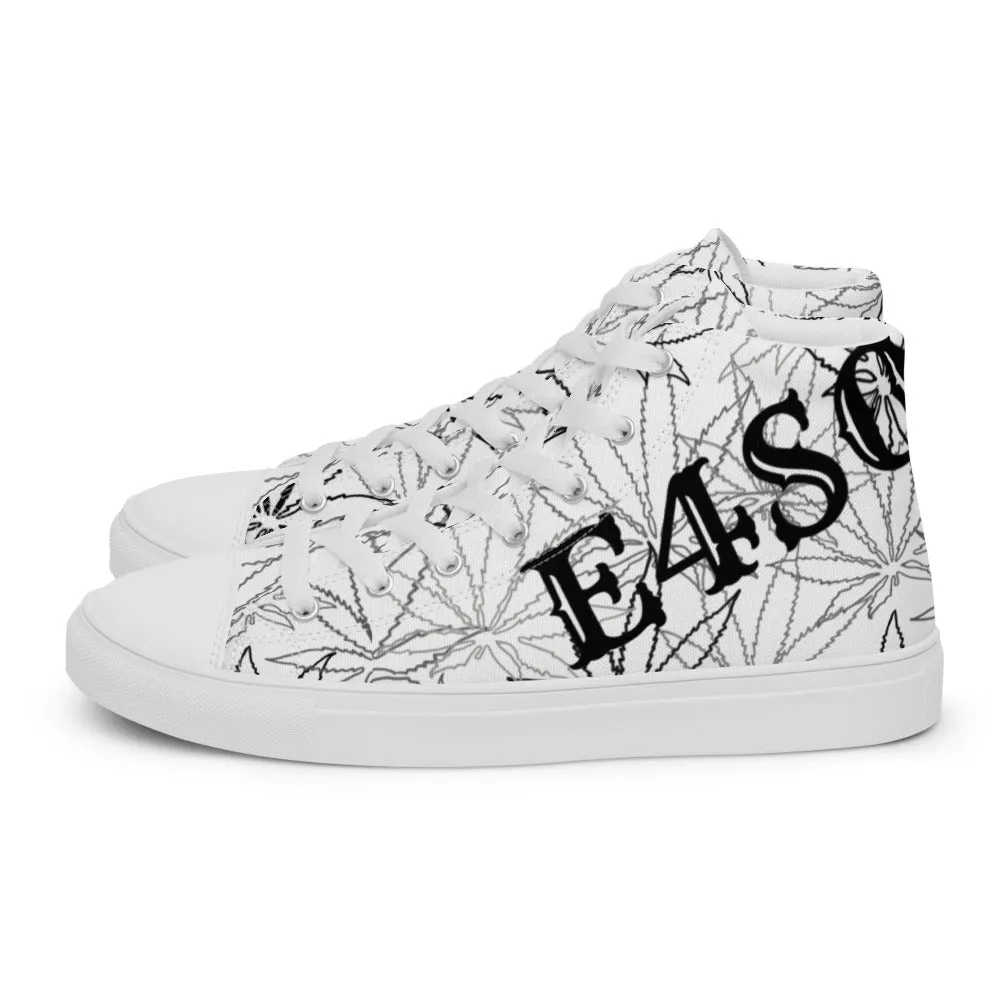 Men’s elite white leaf E4SO high top canvas shoes