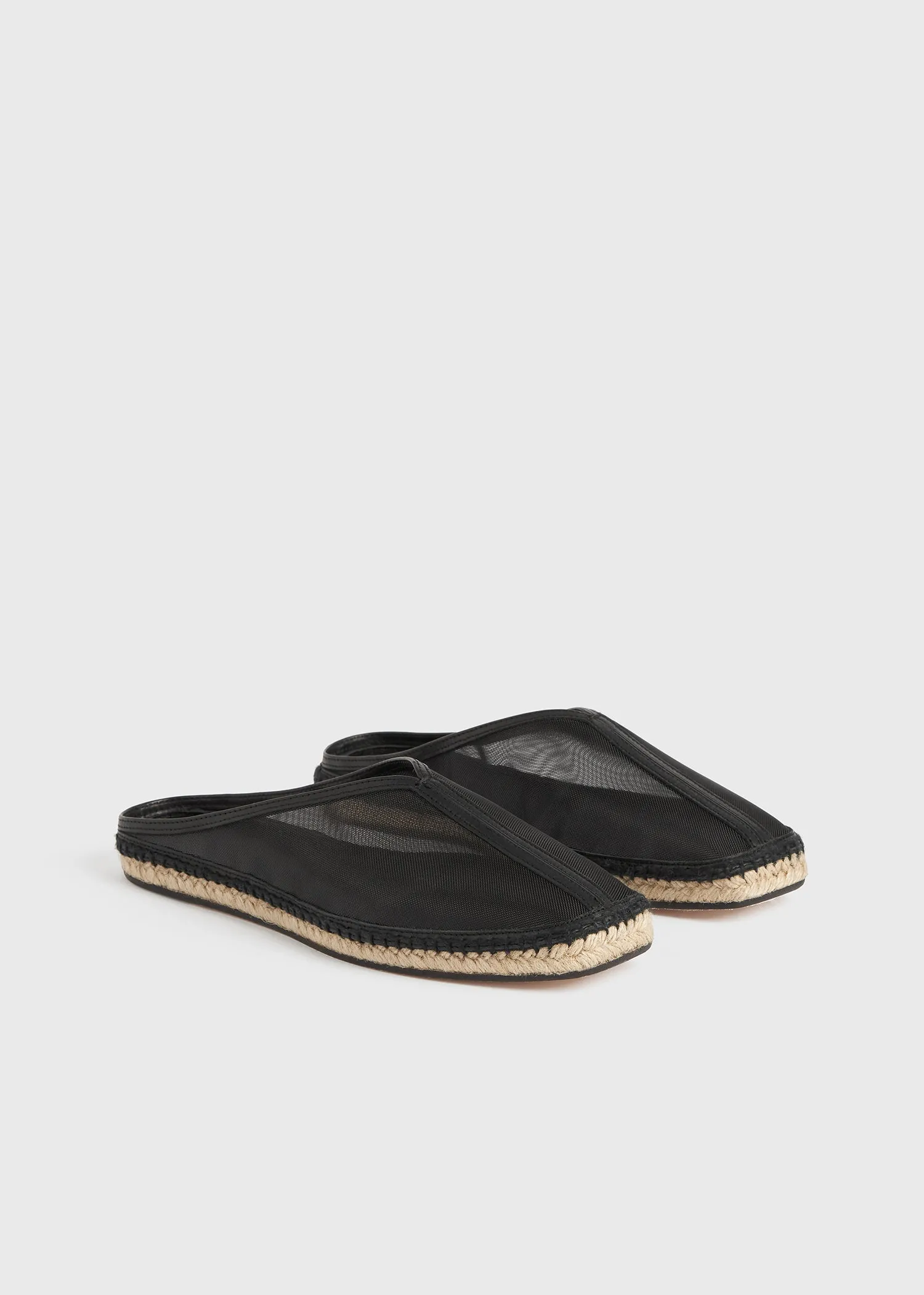 Mesh espadrille slippers black