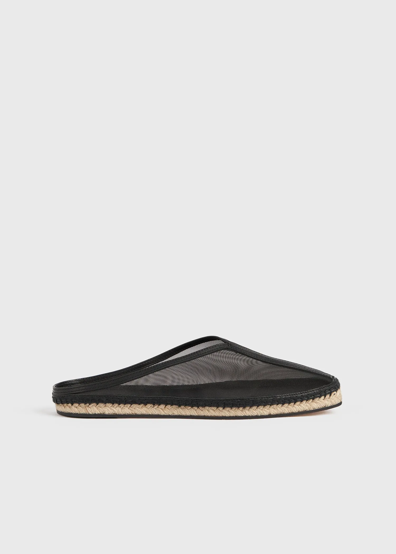 Mesh espadrille slippers black